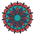 Person painting a Radiant Mandalas mini canvas, enjoying a relaxing and joyful paint-by-numbers creative process