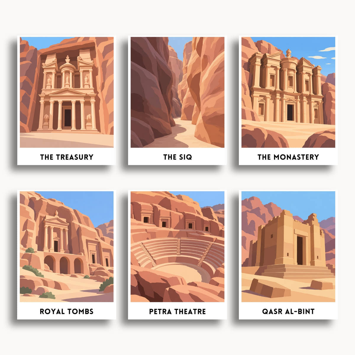 Petra travel poster mini paint by numbers collection