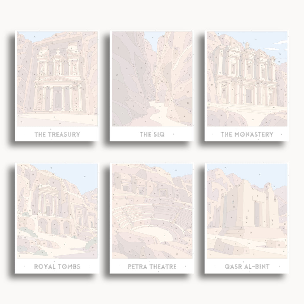 Petra travel poster mini paint by numbers collection