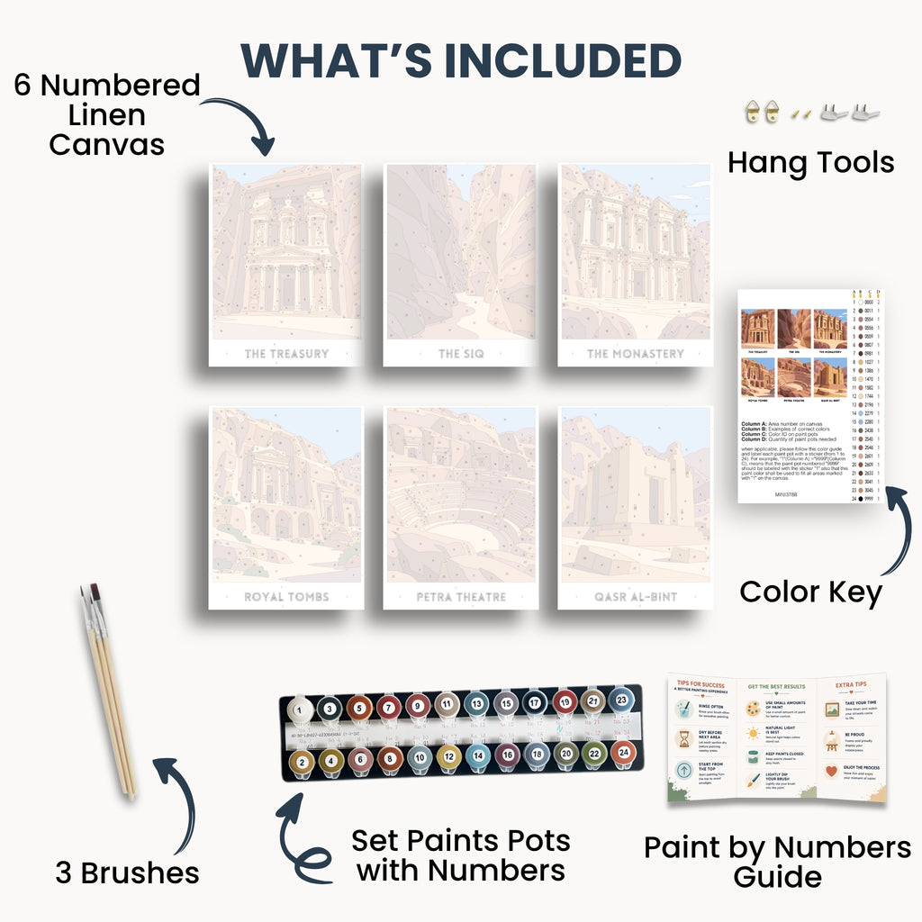 Petra travel poster mini paint by numbers collection