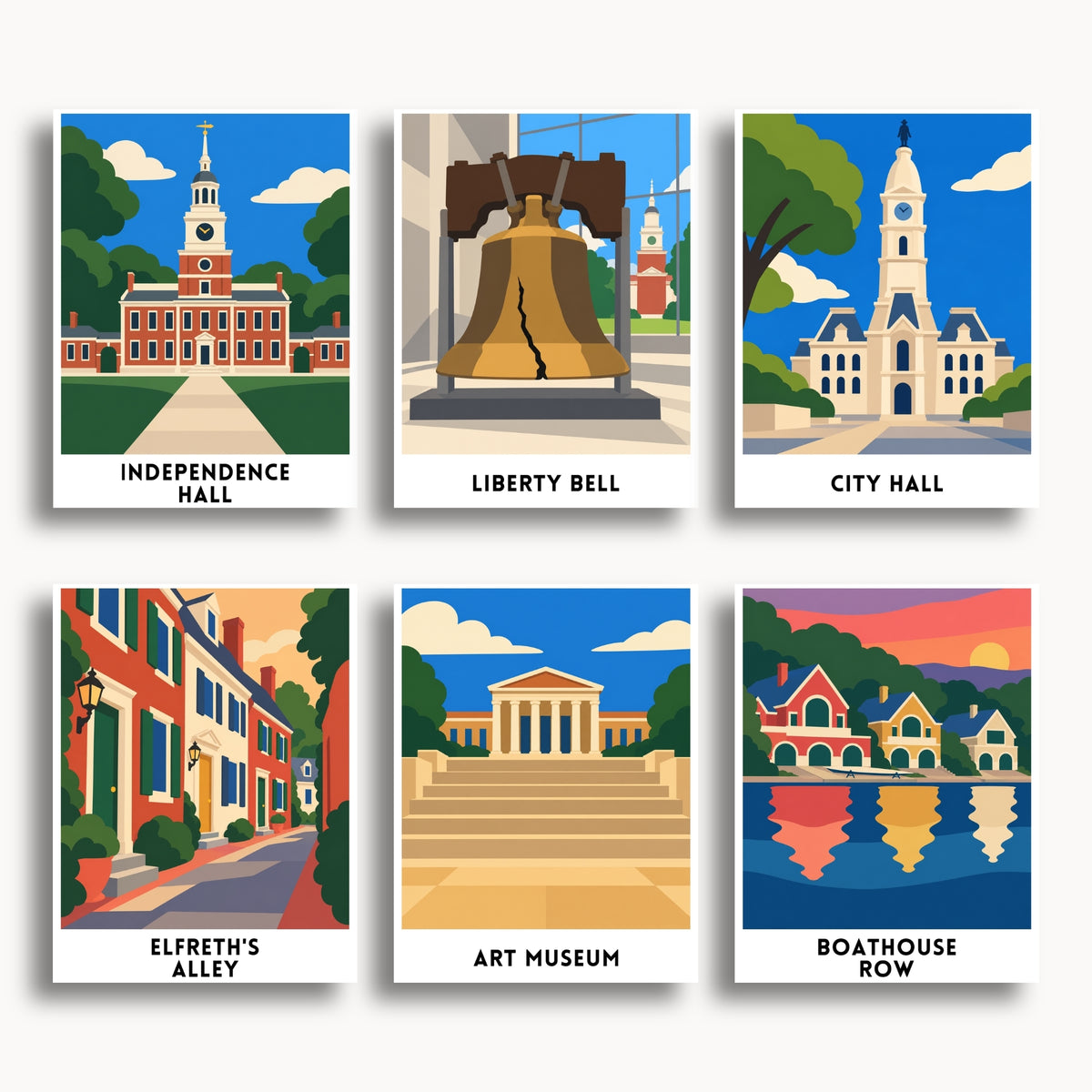Philadelphia travel poster mini paint by numbers collection