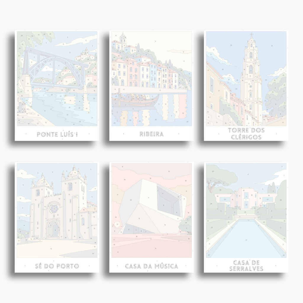 Porto travel poster mini paint by numbers collection