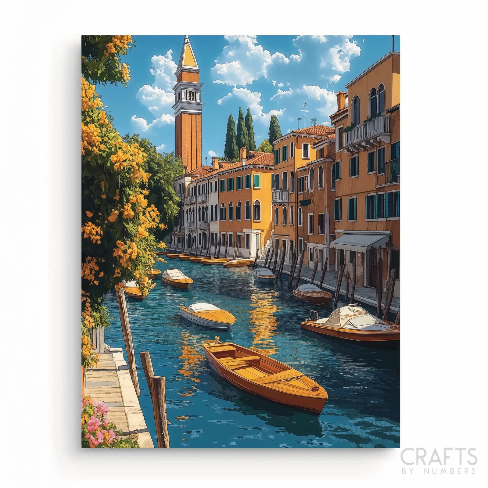 Golden Reflections of Venice paint by numbers artwork