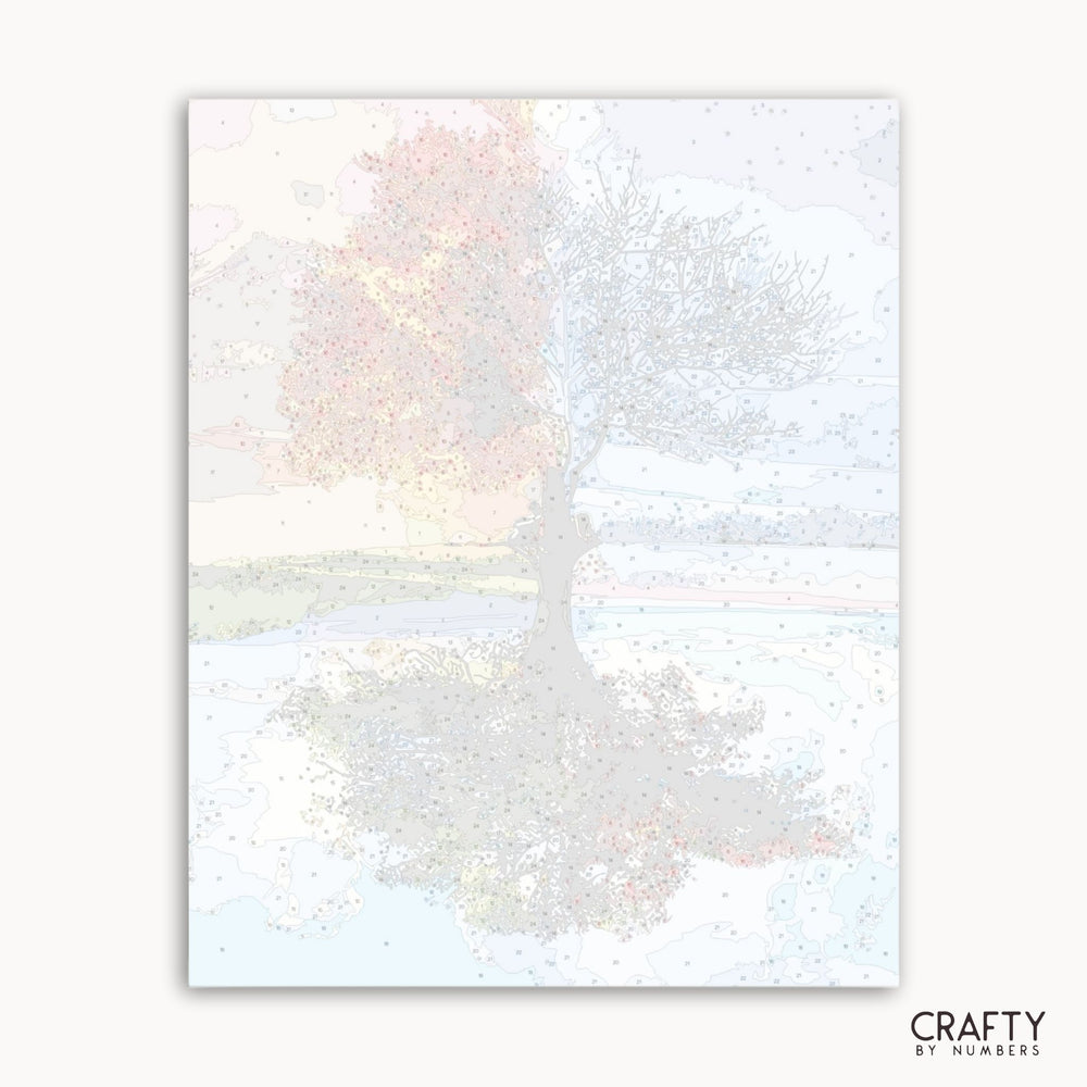 Abstract art piece with a gradient of colors on a white background, featuring the brand 'Crafty by Numbers'.
