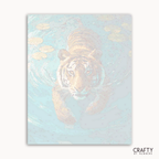 Holographic tiger design on a light blue background with 'Crafty by Numbers' branding.