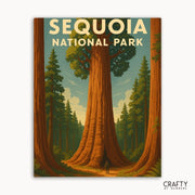 Relaxing craft activity: Sequoia National Park paint by numbers set for creating beautiful nature art.