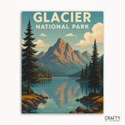 Scenic mountain landscape with lake reflection paint by numbers for adults relaxing hobby.