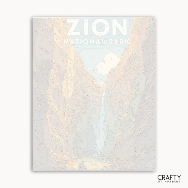 DIY art canvas of Zion canyon waterfalls and river landscape from The Narrows trail.