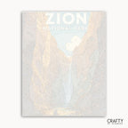 DIY art canvas of Zion canyon waterfalls and river landscape from The Narrows trail.