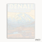 DIY art kit of Denali’s majestic mountains and forested valleys, ideal for scenic landscape painting enthusiasts.