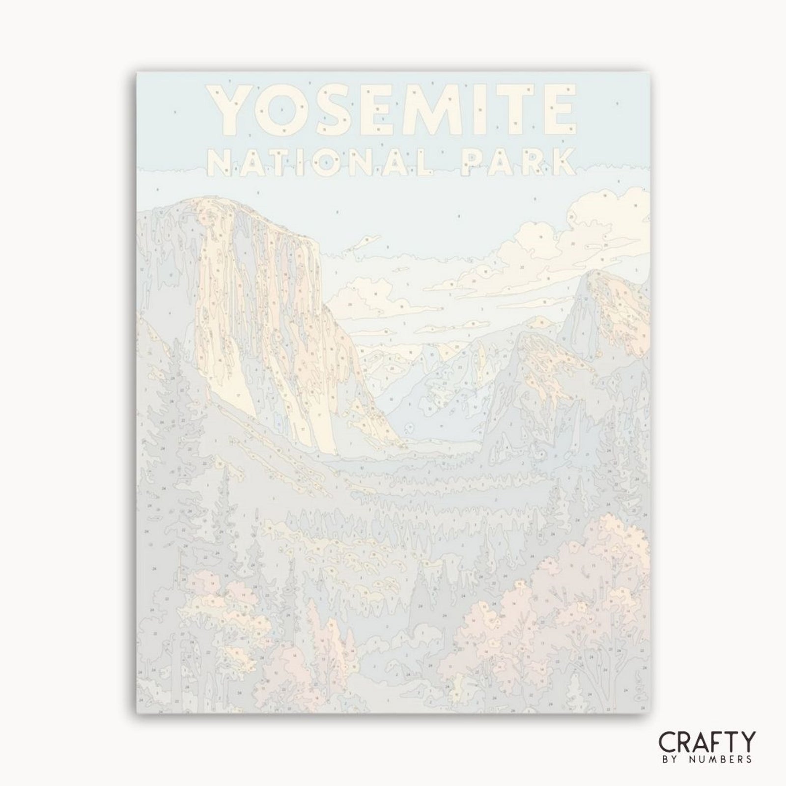 Malen-nach-Zahlen-Set mit malerischen Kunstwerken im Yosemite-Nationalpark für ein entspannendes DIY-Malerlebnis.