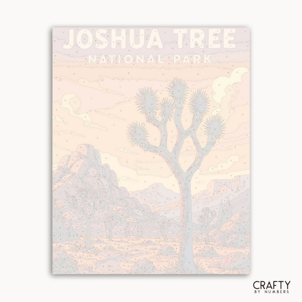 Nature-inspired desert scenery paint by numbers kit for creative arts and crafts enthusiasts.