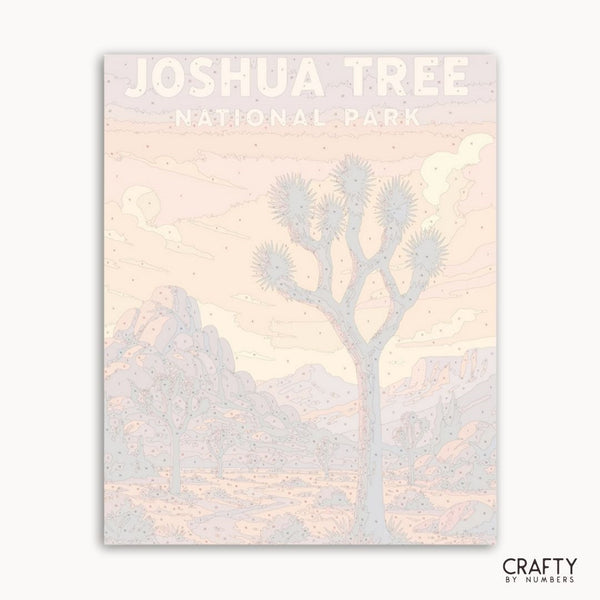 Nature-inspired desert scenery paint by numbers kit for creative arts and crafts enthusiasts.