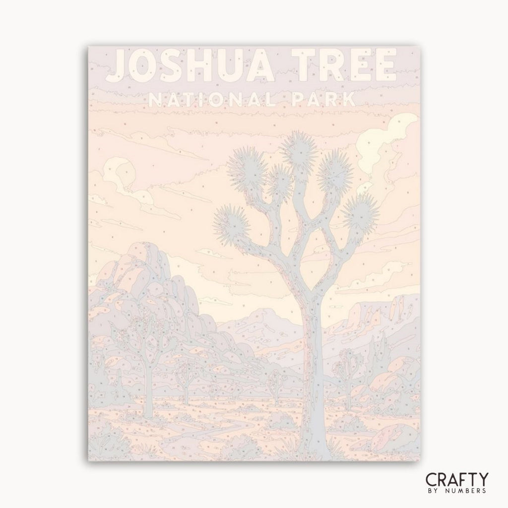 Nature-inspired desert scenery paint by numbers kit for creative arts and crafts enthusiasts.