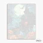 Iridescent foil sheet with cloud and moon design on a white background