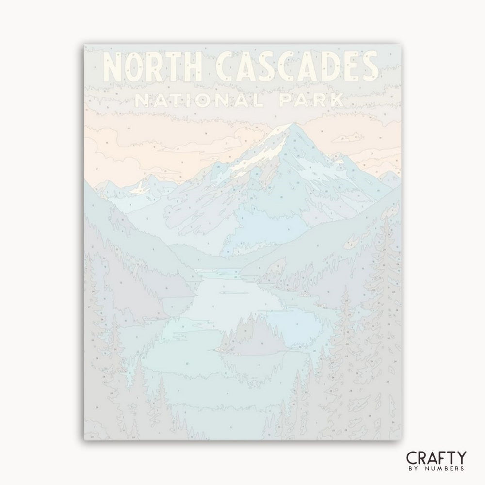 North Cascades National Park DIY painting project with wilderness and outdoor scenery artwork.