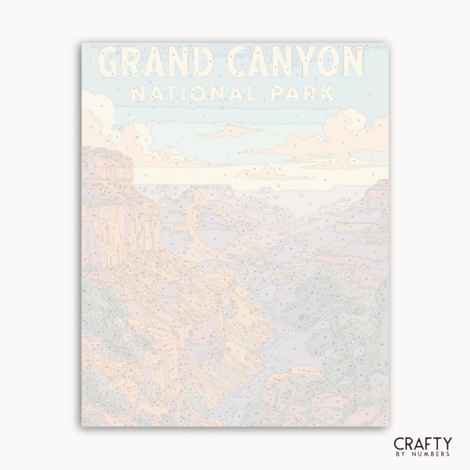 Kit de pintura inspirado en la naturaleza que muestra el paisaje del Gran Cañón para artistas principiantes y expertos.