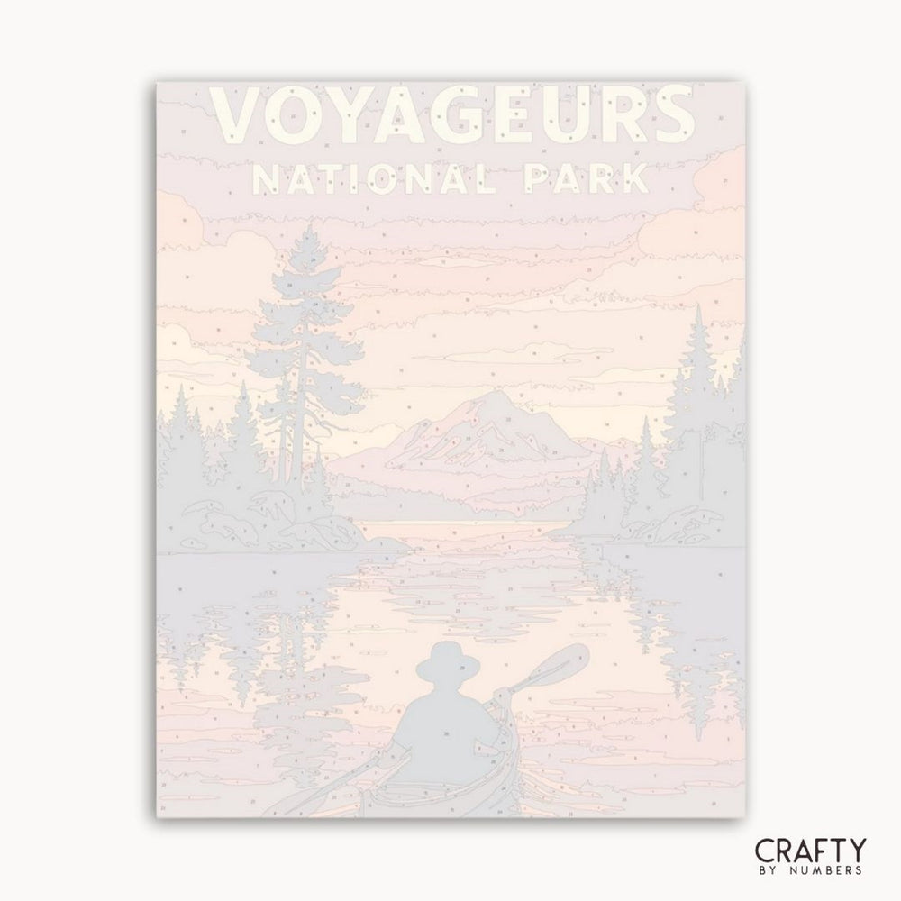 Paint by numbers kit depicting national park wilderness and scenic outdoor vistas.