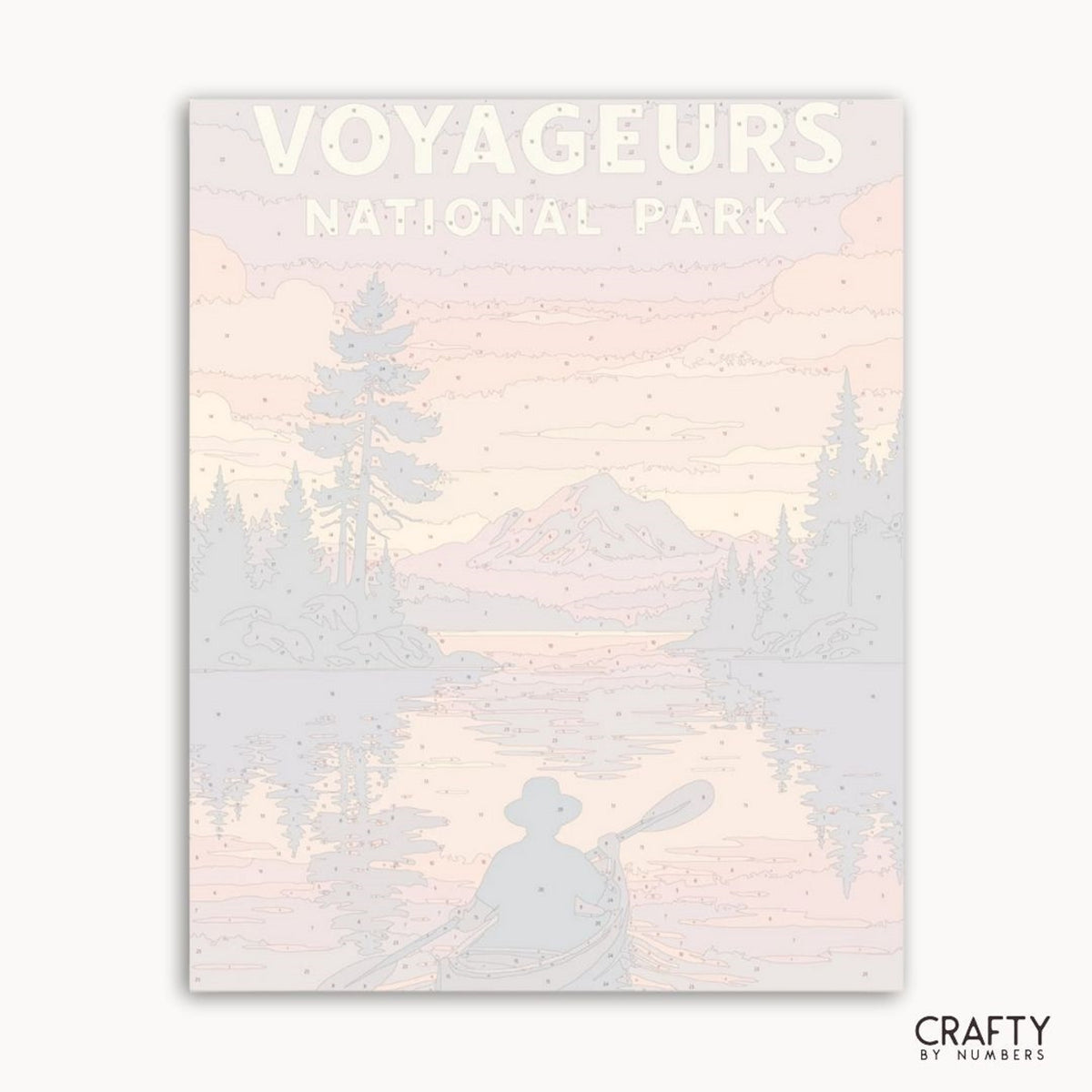 Paint by numbers kit depicting national park wilderness and scenic outdoor vistas.