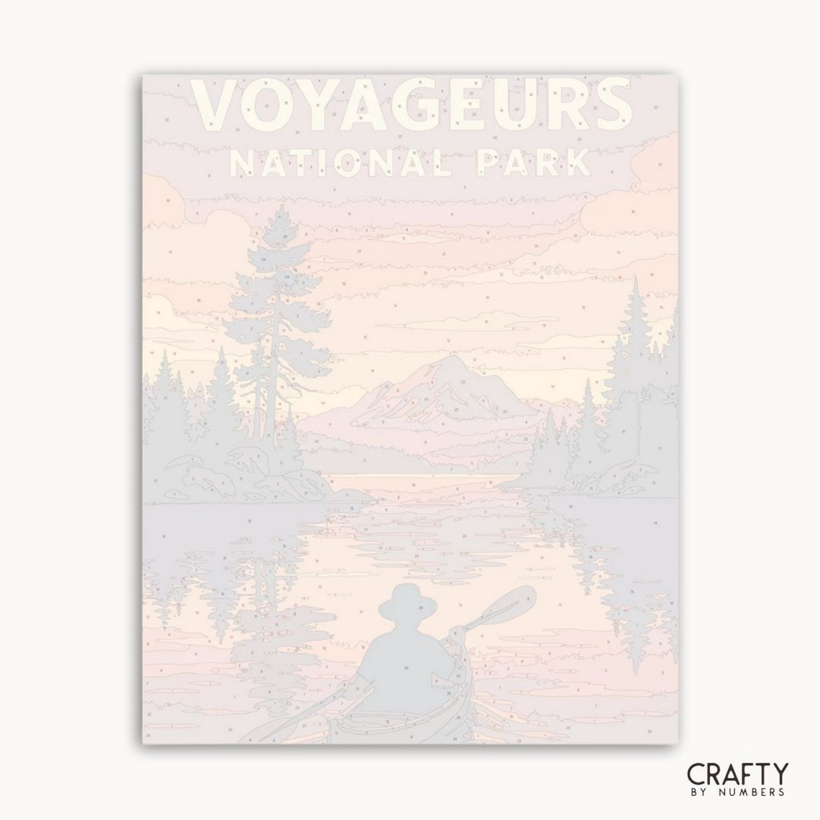 Paint by numbers kit depicting national park wilderness and scenic outdoor vistas.