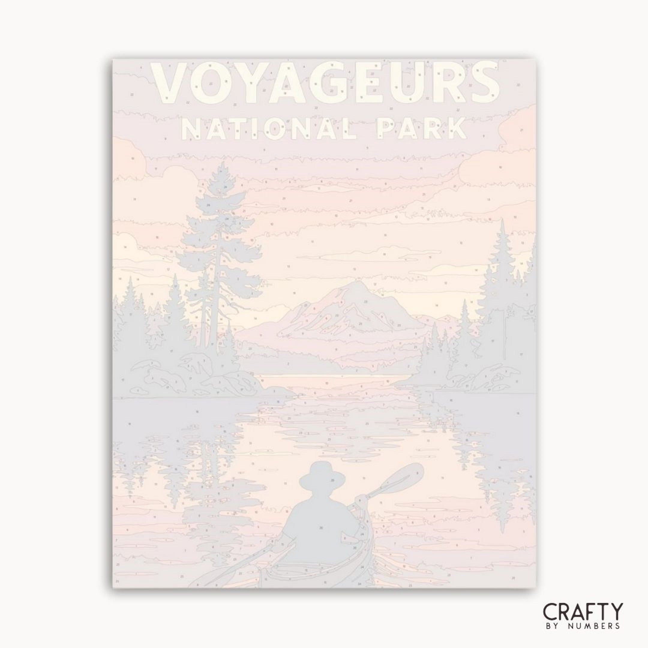 Paint by numbers kit depicting national park wilderness and scenic outdoor vistas.