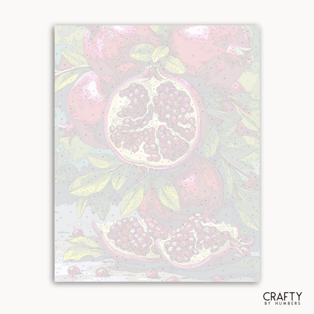 Holographic paper with pomegranate design on a white background