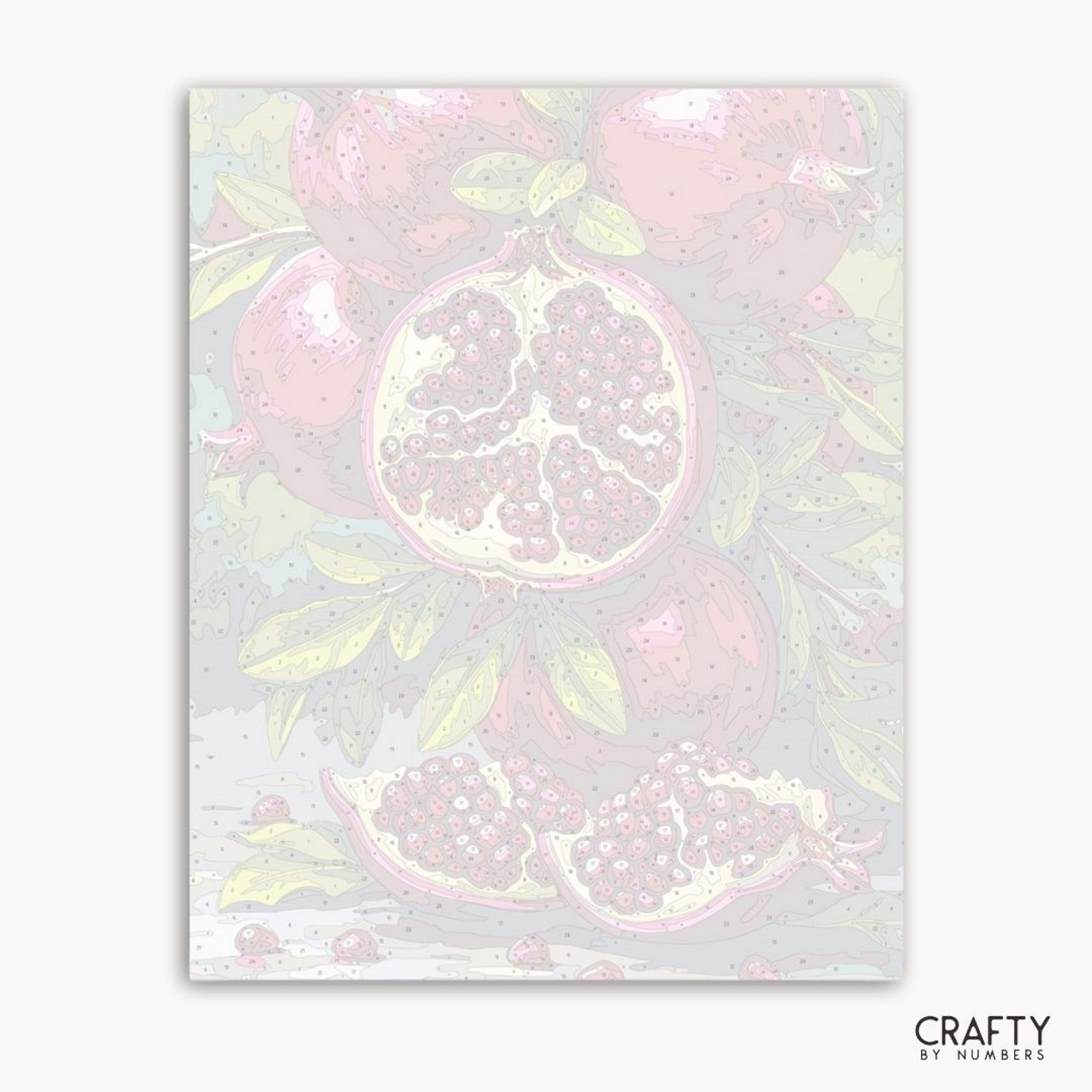 Holographic paper with pomegranate design on a white background