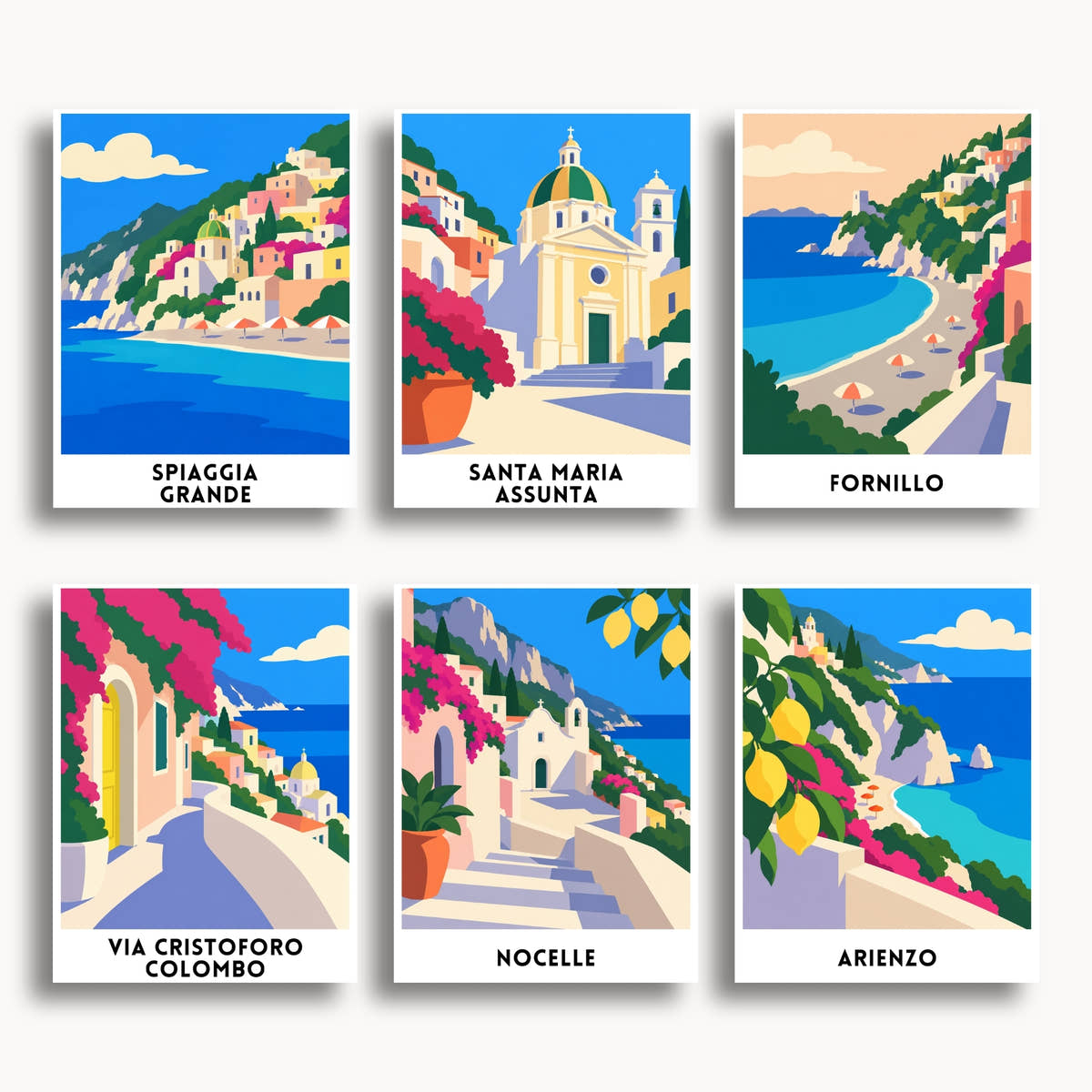 Positano travel poster mini paint by numbers collection