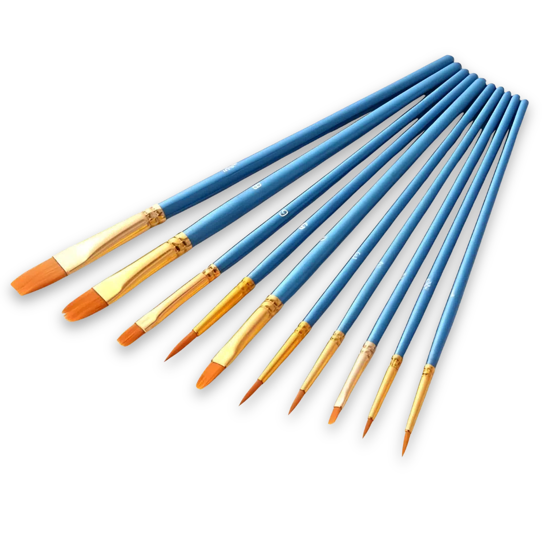 Premium Paint Brushes (Set of 10)