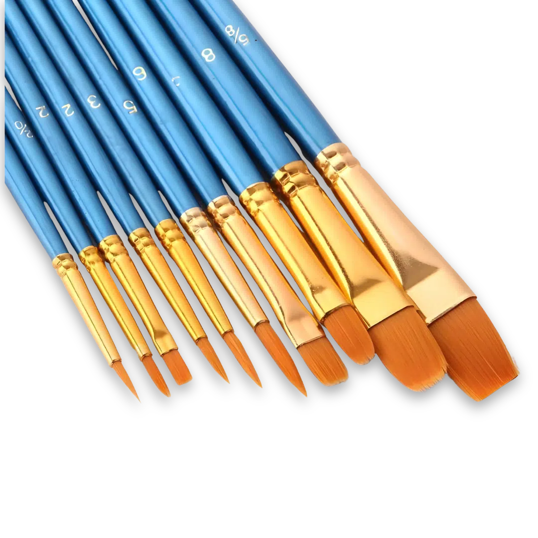 Premium Paint Brushes (Set of 10)