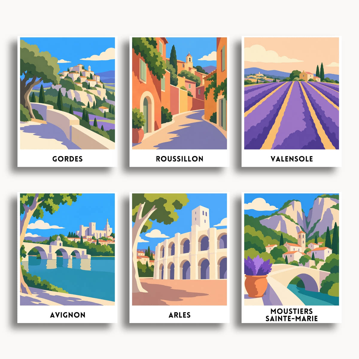 Provence travel poster mini paint by numbers collection