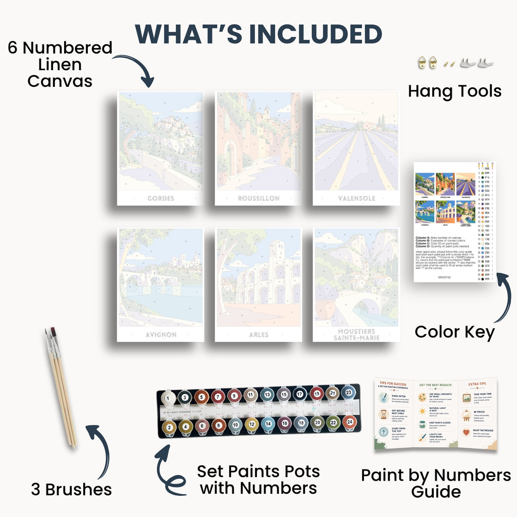 Provence travel poster mini paint by numbers collection
