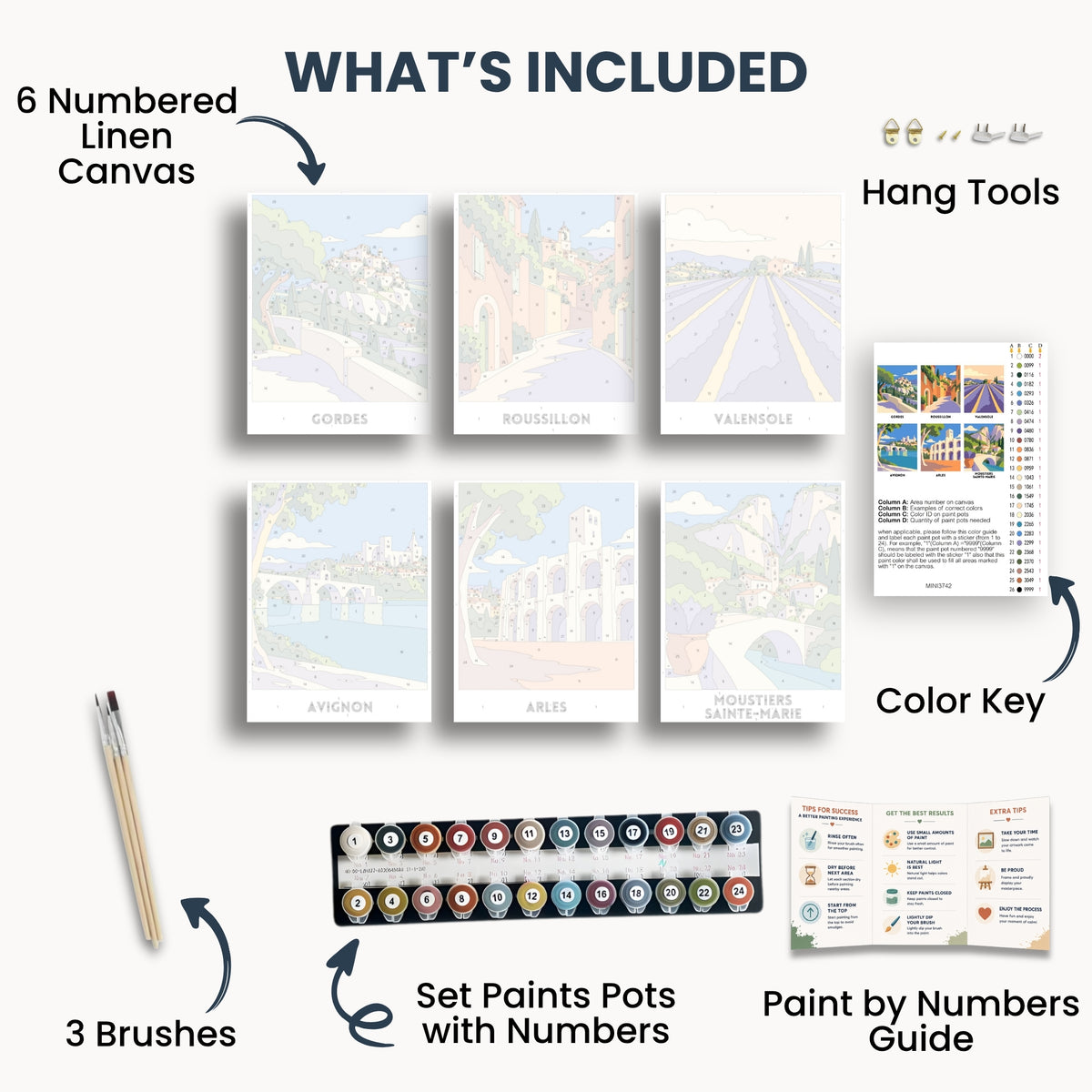 Provence travel poster mini paint by numbers collection