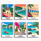 Puerto Vallarta travel poster mini paint by numbers collection