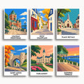 Quebec City travel poster mini paint by numbers collection
