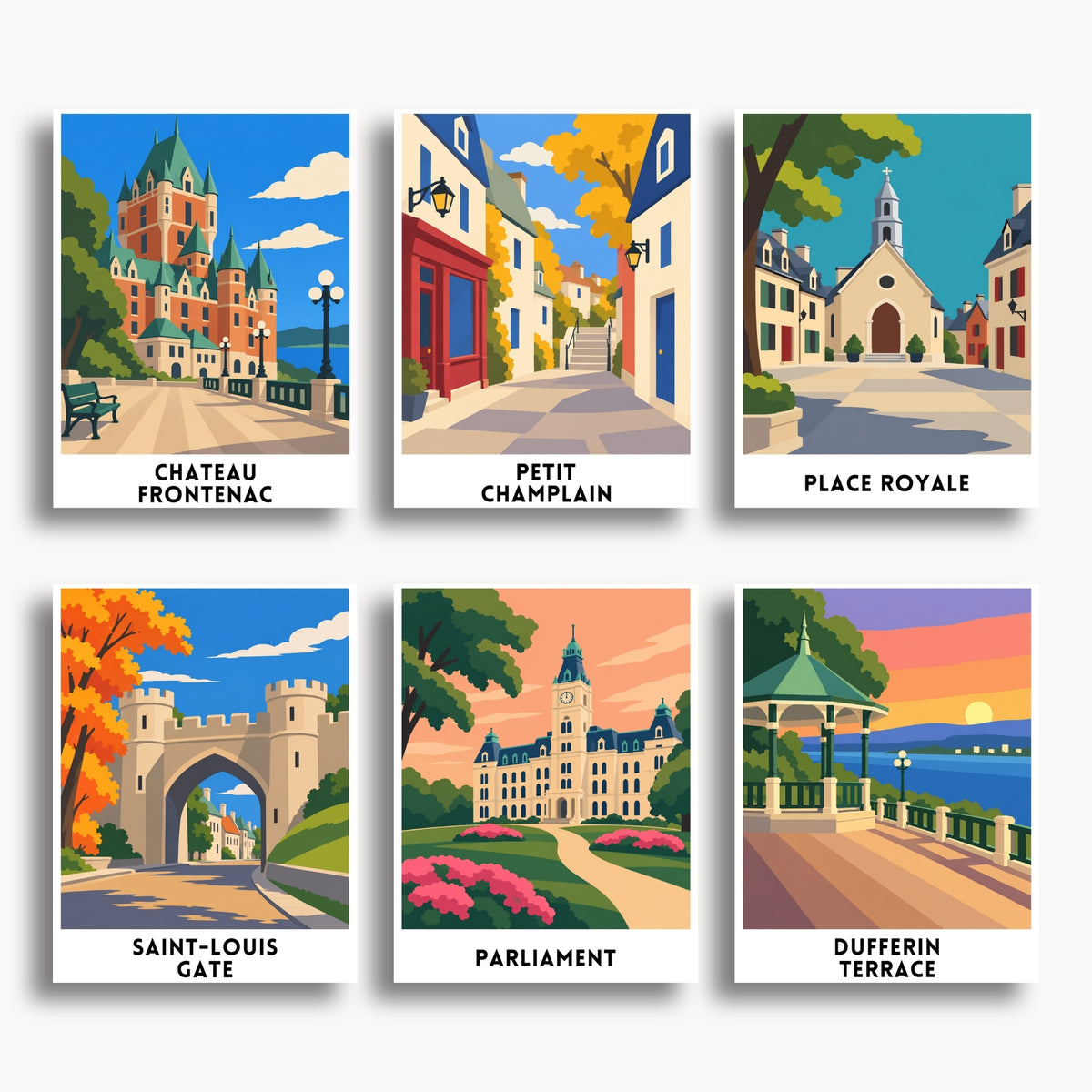 Quebec City travel poster mini paint by numbers collection