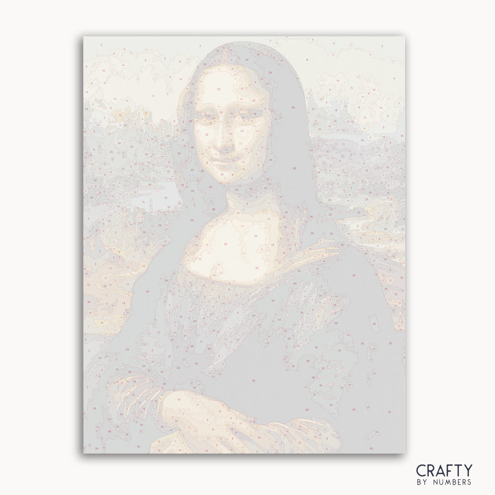 Mona Lisa's Smile Paint By Numbers Classic Art Kit featuring famous paintings and famous artists paintings for art lovers