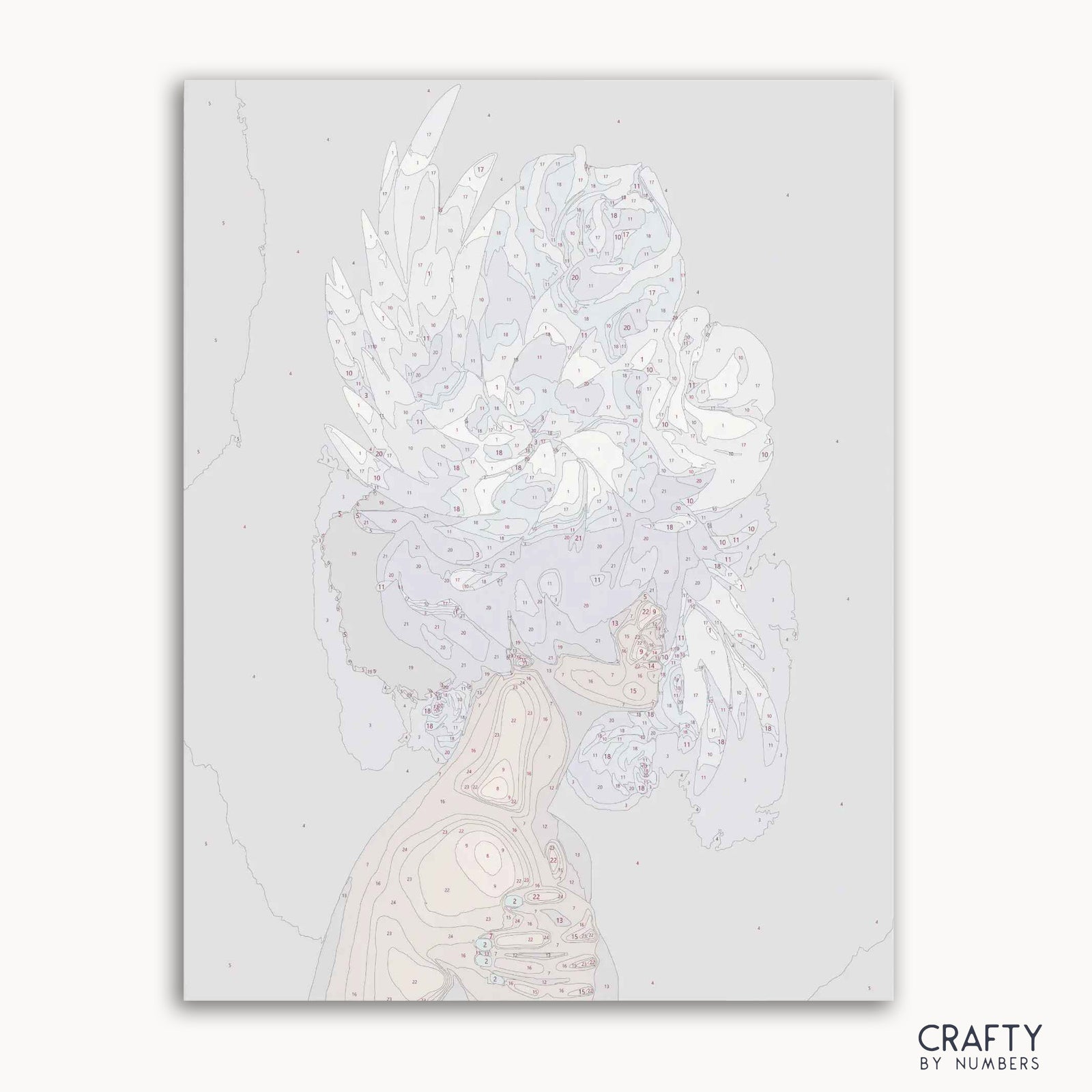 Detailed Blue Bloom paint by numbers design
