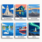 Reykjavik travel poster mini paint by numbers collection