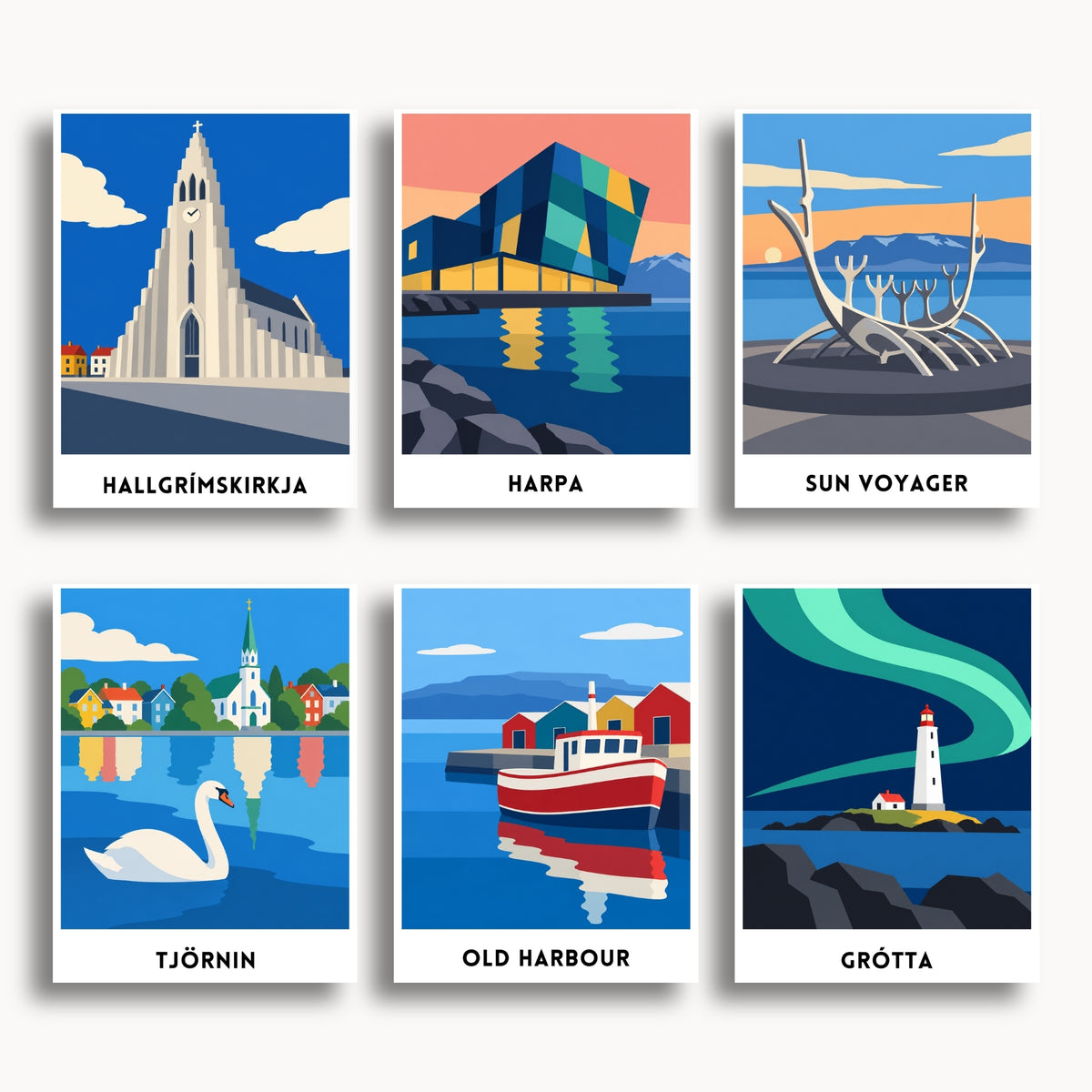 Reykjavik travel poster mini paint by numbers collection