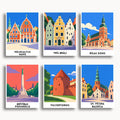 Riga travel poster mini paint by numbers collection