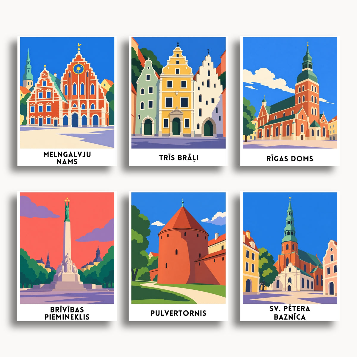 Riga travel poster mini paint by numbers collection