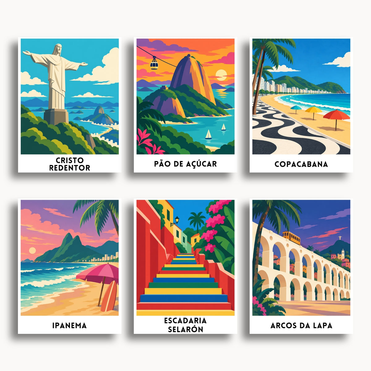 Rio de Janeiro travel poster mini paint by numbers collection