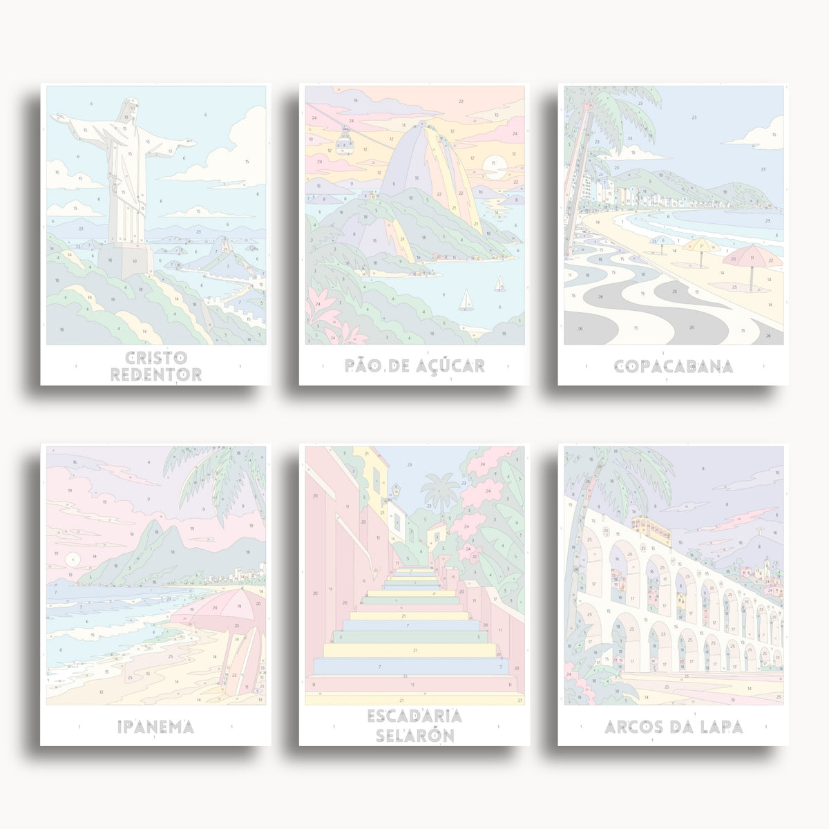 Rio de Janeiro travel poster mini paint by numbers collection