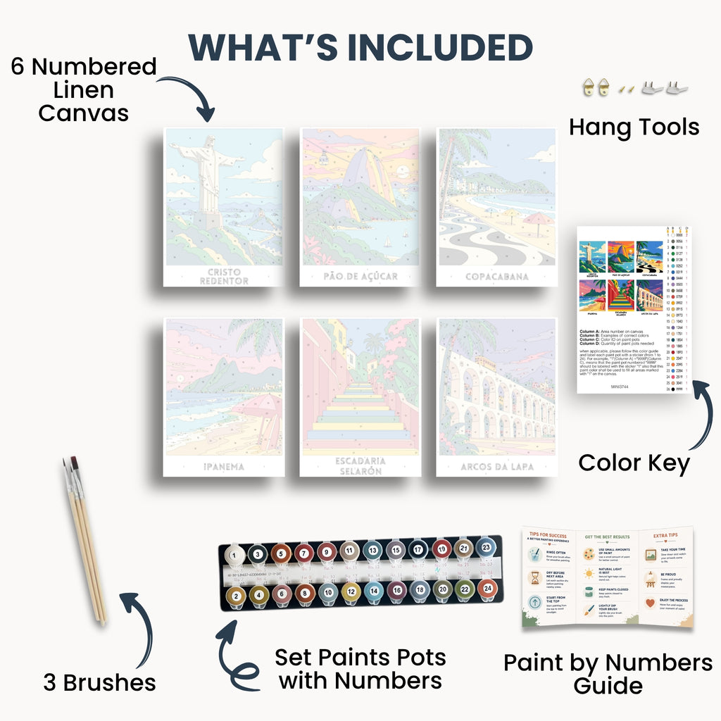 Rio de Janeiro travel poster mini paint by numbers collection