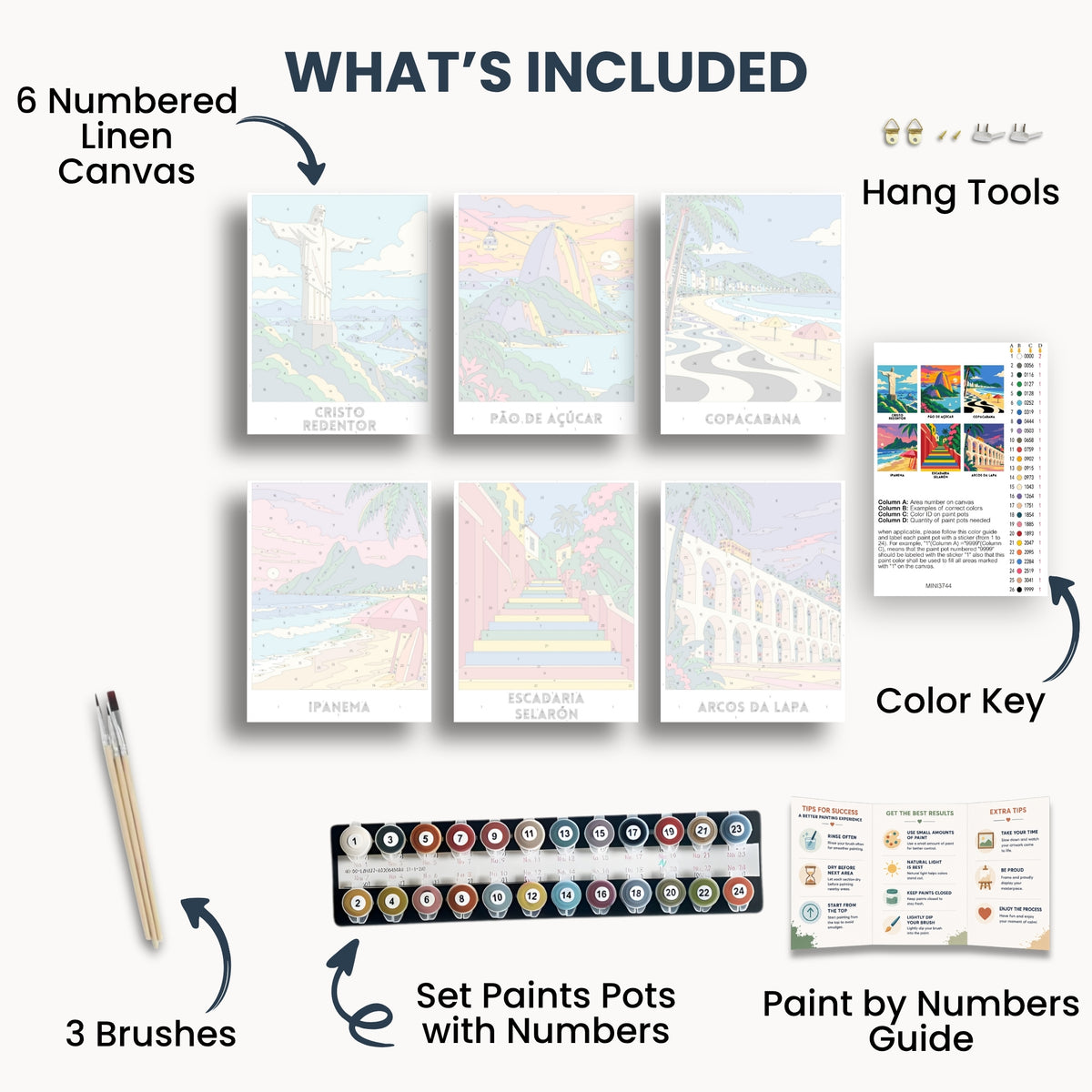 Rio de Janeiro travel poster mini paint by numbers collection