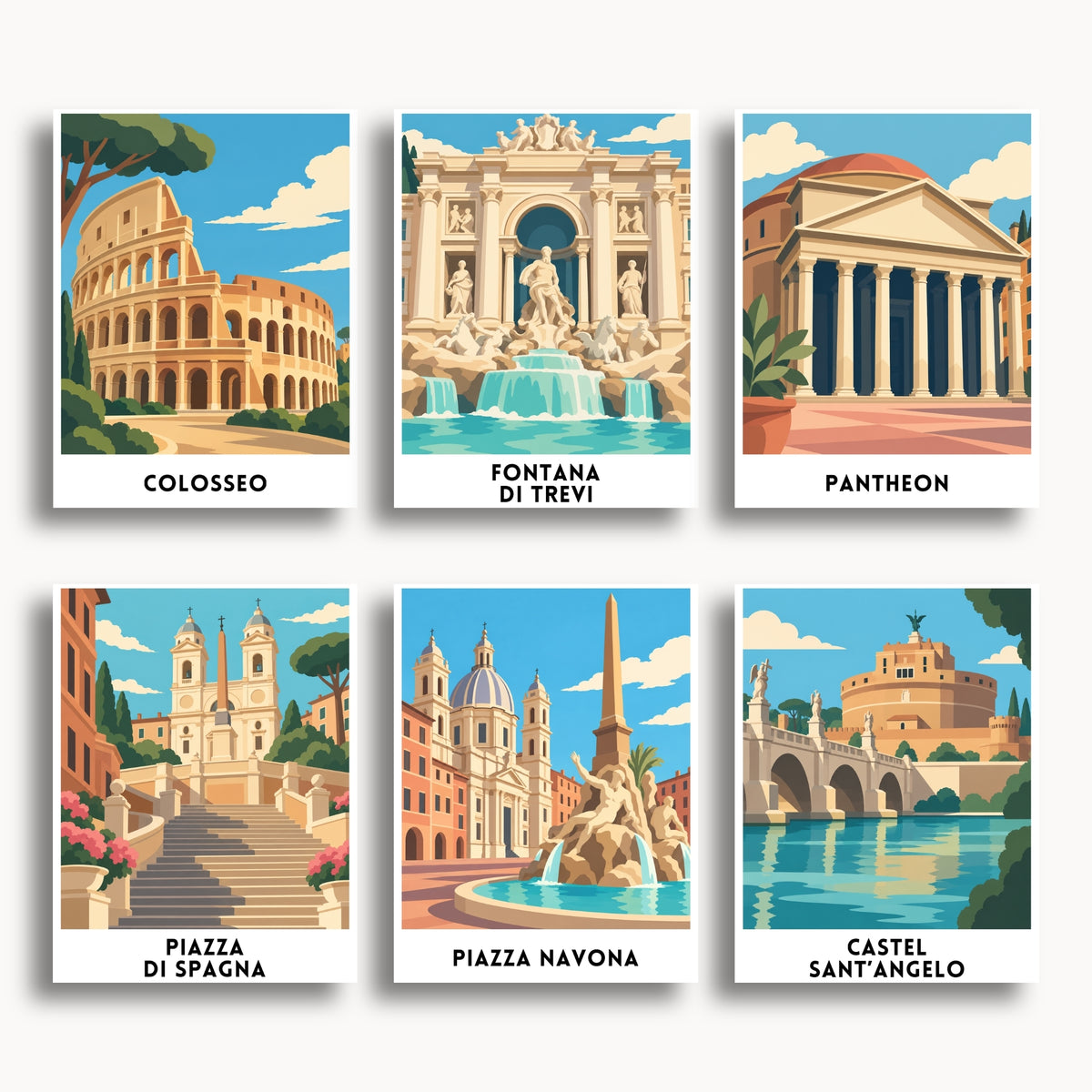 Rome travel poster mini paint by numbers collection