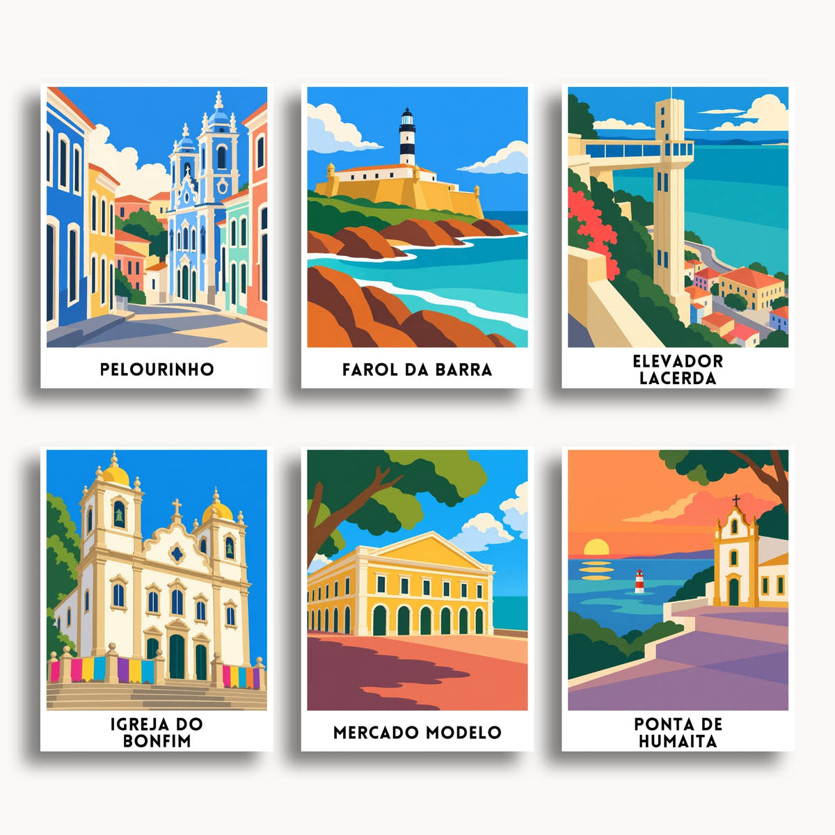 Salvador travel poster mini paint by numbers collection