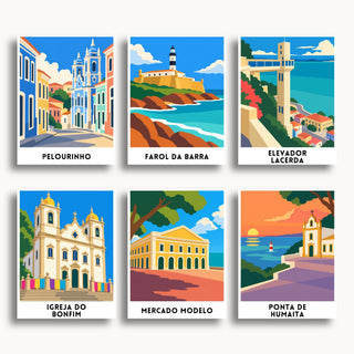 Salvador travel poster mini paint by numbers collection