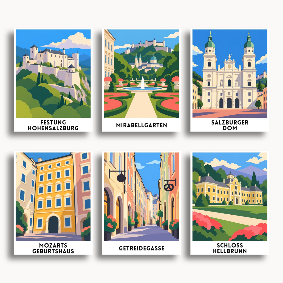 Salzburg travel poster mini paint by numbers collection